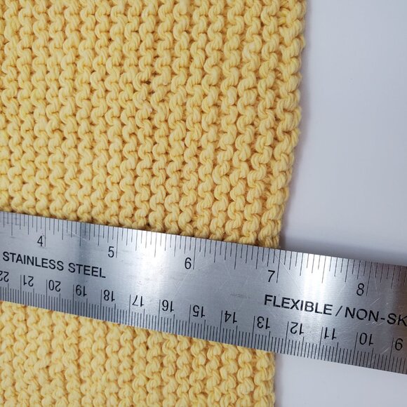 Knit Dish Rags Wash Rags Cotton/Polyester Blend Set of 4 Yellow 10" x 7" - Picture 4 of 4